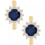 Sapphire (1-1/3 ct. t.w.) & Diamond (1/3 ct. t.w.) Hoop Earrings in 14k Gold (Also in Emerald & Ruby)