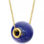 Jade Bead Pendant Necklace in 14k Gold, 16" + 2" extender (Also in Lapis Lazuli)