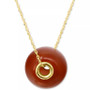 Jade Bead Pendant Necklace in 14k Gold, 16" + 2" extender (Also in Lapis Lazuli)