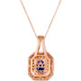 Blueberry Tanzanite (1-3/4 ct. t.w.) & Diamond (1-1/10 ct. t.w.) Pendant Necklace in 14k Rose Gold, 18" + 2" extender