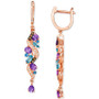 Multi-Gemstone (1-5/8 ct. t.w.) & Diamond (3/8 ct. t.w.) Drop Earrings in 14k Rose Gold