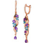 Multi-Gemstone (1-5/8 ct. t.w.) & Diamond (3/8 ct. t.w.) Drop Earrings in 14k Rose Gold