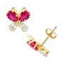 Lab-Created Ruby (2 ct. t.w.) & Lab-Created White Sapphire (1-3/8 ct. t.w.) Butterfly Stud Earrings in 14k Gold