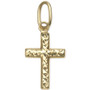 Small Textured Cross Pendant in 14k Gold