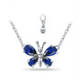 Simulated Blue Sapphire Butterfly Necklace