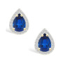 Created Sapphire (1-3/5 ct. t.w.) and Created White Sapphire (1/5 ct. t.w.) Halo Studs in 10K Yellow Gold