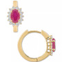 Sapphire (1-1/5 ct. t.w.) & Diamond (1/4 ct. t.w.) Hoop Earrings in 14k Gold (Also in Emerald & Ruby)