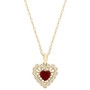 Garnet (1/2 ct. t.w.) & Diamond (1/10 ct. t.w.) 18" Pendant Necklace in 14k Gold