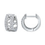 Cubic Zirconia Lattice Small Huggie Hoop Earrings, 0.51", Created for Macy's