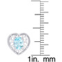 Blue Topaz Greek Key Openwork Heart Stud Earrings (2 ct. t.w.) in Sterling Silver