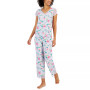 Women's Lace-Trim Printed Pajama Set, Created for Macy's