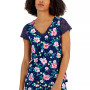 Women's Lace-Trim Printed Pajama Set, Created for Macy's