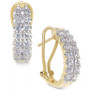 Diamond Hoop Earrings (1 ct. t.w.) in 10k White Gold & Yellow Gold