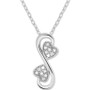 Diamond Double Heart 18" Pendant Necklace (1/10 ct. t.w.) in Sterling Silver