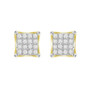 Men's Diamond (3/4 ct.t.w.) Square Earring Set in 10k Yellow Gold