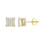 Men's Diamond (3/4 ct.t.w.) Square Earring Set in 10k Yellow Gold