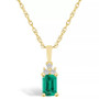 Emerald (1/2 Ct. t.w.) and Diamond Accent Pendant Necklace