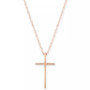 Solid Cross Necklace Set in 14k Yellow, White or Rose Gold