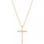 Solid Cross Necklace Set in 14k Yellow, White or Rose Gold
