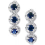 Sapphire (1/3 ct. t.w.) & Diamond (1/5 ct. t.w.) Oval Hoop Earrings in 14k Rose Gold ( Also in White Gold)