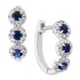 Sapphire (1/3 ct. t.w.) & Diamond (1/5 ct. t.w.) Oval Hoop Earrings in 14k Rose Gold ( Also in White Gold)