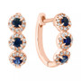Sapphire (1/3 ct. t.w.) & Diamond (1/5 ct. t.w.) Oval Hoop Earrings in 14k Rose Gold ( Also in White Gold)