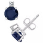Sapphire (1-1/3 ct. t.w.) & Diamond Accent Stud Earrings in 14k White Gold (Also in Emerald & Ruby)