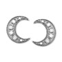 Diamond Crescent Moon Stud Earrings (1/10 ct. t.w.) in Sterling Silver