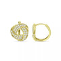 Cubic Zirconia Love Knot Huggie Hoop Earrings, Sterling Silver or 18K Gold over Silver