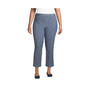 Women's Plus Size Mid Rise Pull On Knockabout Chambray Crop Pants