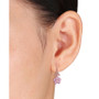 Pink Sapphire (1-1/4 ct. t.w.) & Diamond (1/7 ct. t.w.) Flower Drop Earrings in 10k Rose Gold