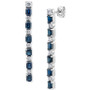 Sapphire (3-5/8 ct. t.w.) & Diamond (3/4 ct. t.w.) Linear Drop Earrings in 14k White Gold