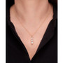 Cultured Freshwater Pearl with Diamond Graduated Pendant Necklace in 14K Yellow Gold