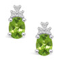 Peridot (2-3/4 ct. t.w.) and Diamond (1/5 ct. t.w.) Stud Earrings in 14K White Gold