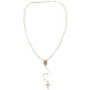 Cross Rosary 21-1/4" Lariat Necklace in 18k Gold-Plated Sterling Silver, Created for Macy's