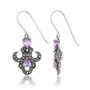 Amethyst Fleur De Lis Dangle Earrings
