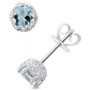 Aquamarine Stud Earrings (3/4 ct. t.w.) in Sterling Silver (Also in Opal)