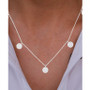 Cubic Zirconia Cluster Disc Dangle 17" Statement Necklace in Sterling Silver (Also in 14k Gold Over Silver)