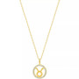Cubic Zirconia Zodiac Halo 18" Pendant Necklace in 18k Gold-Plated Sterling Silver, Created for Macy's
