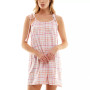 Women's Tie-Strap Shirred Cami Sleepshirt
