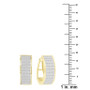 Diamond Baguette Multirow Small Hoop Earrings (3/4 ct. t.w. ) in 14k Gold
