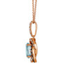 Blue Topaz (1-7/8 ct. t.w.) & Diamond (3/8 ct. t.w.) 20" Pendant Necklace in 14k Rose Gold