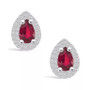 Ruby (1 Ct. t.w.) and Diamond (3/8 Ct. t.w.) Halo Stud Earrings