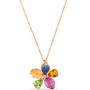 Ombré® Multi-Gemstone (2-7/8 ct. t.w.) & Diamond Accent Flower Pendant Necklace in 14k Rose Gold, 18" + 2" extender