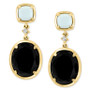 EFFY® Onyx, White Agate, & Diamond Accent Drop Earrings in 14k Gold