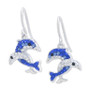 Crystal Dolphin Drop Earrings in Sterling Silver, Created for Macy's