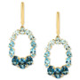 Multi-Topaz (7-1/5 ct. t.w.) & Diamond (1/20 ct. t.w.) Dangle Hoop Drop Earrings in 14k Gold