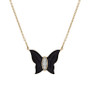 Diamond Enamel Butterfly Necklace (1/10 ct. t.w.) in 10k Yellow Gold, 17" + 1" extender