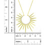 Cubic Zirconia Sun Ray Pendant Necklace, 16" + 2" extender