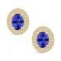 Tanzanite (1-1/2 Ct. t.w.) and Diamond (1/2 Ct. t.w.) Halo Stud Earrings